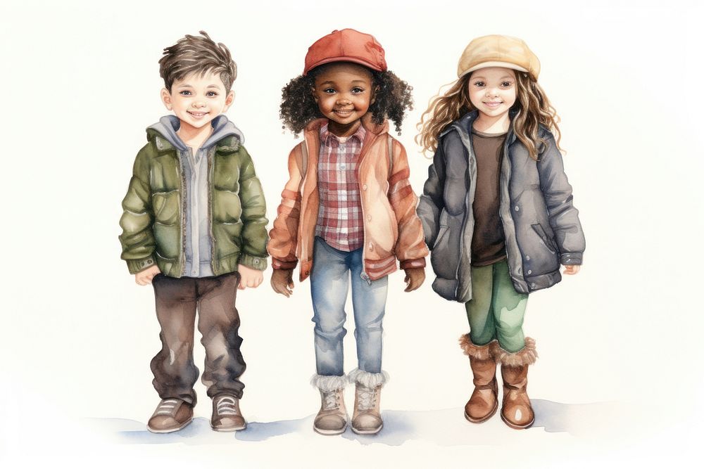 Footwear jacket child jeans. AI generated Image by rawpixel.