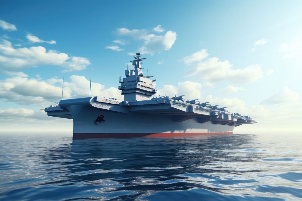 Battleship military vehicle warship. AI generated Image by rawpixel.