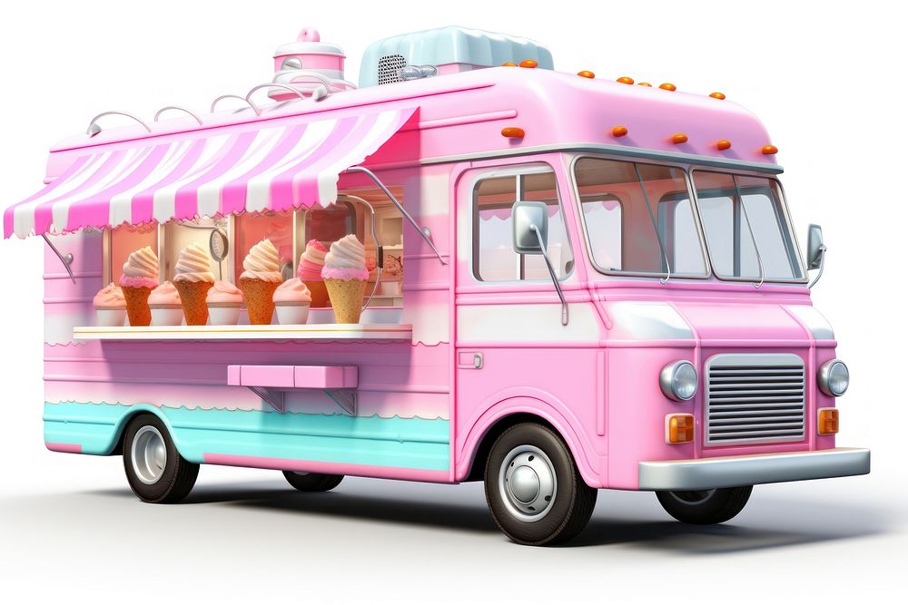 Truck vehicle cream food. AI generated Image by rawpixel.