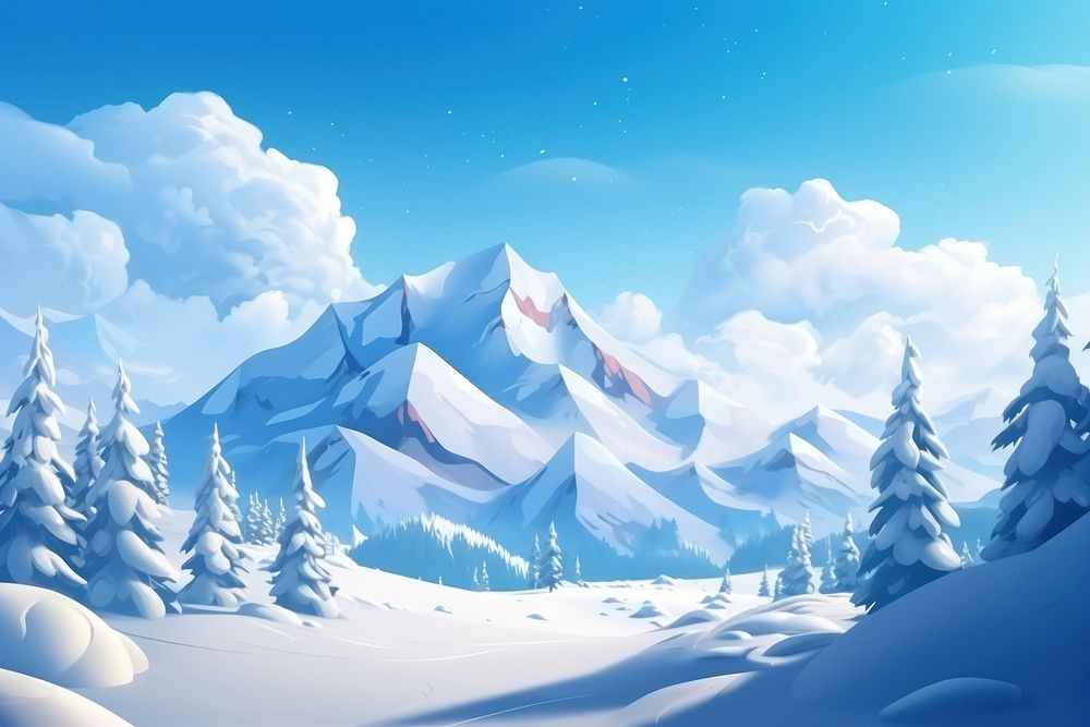 Mountain snow backgrounds landscape. AI generated Image by rawpixel.