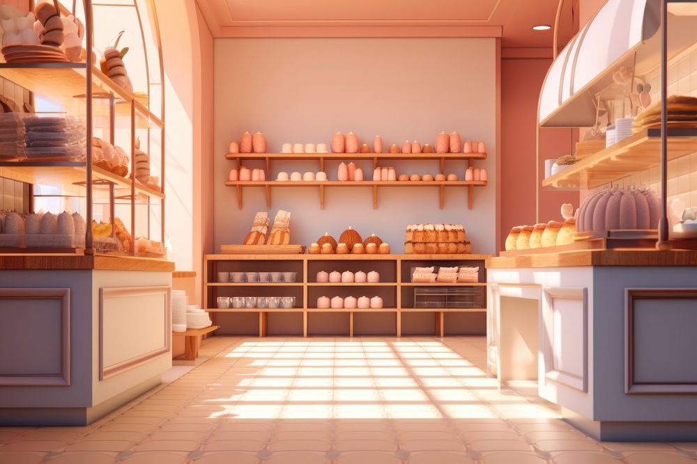 Bakery shop architecture arrangement. 