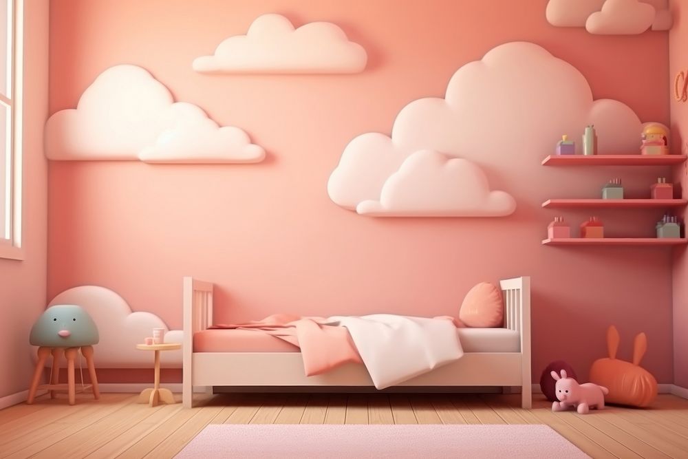 Bedroom architecture furniture wall. AI generated Image by rawpixel.