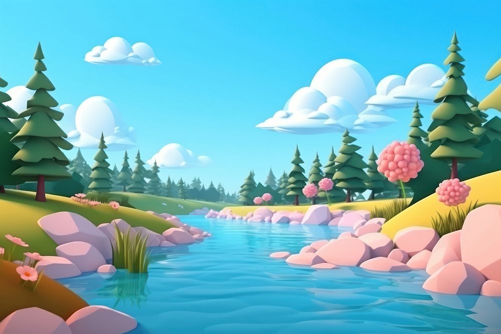 Landscape outdoors cartoon nature. 