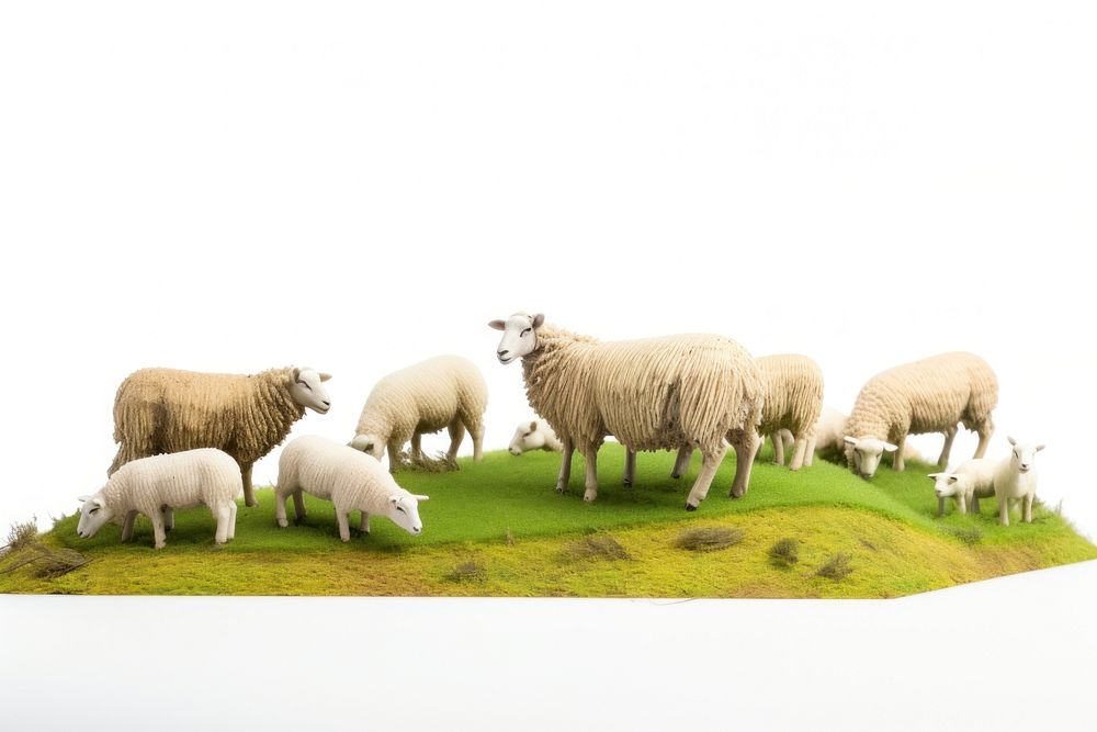 Sheep field livestock grassland. AI generated Image by rawpixel.