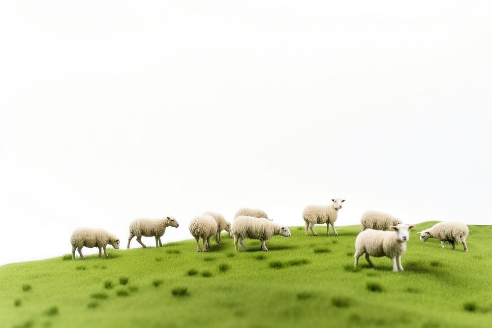 Sheep field livestock grassland. AI generated Image by rawpixel.