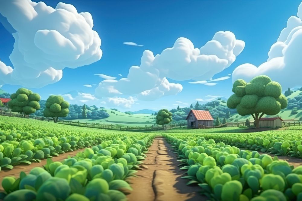 Agriculture farm landscape outdoors. 