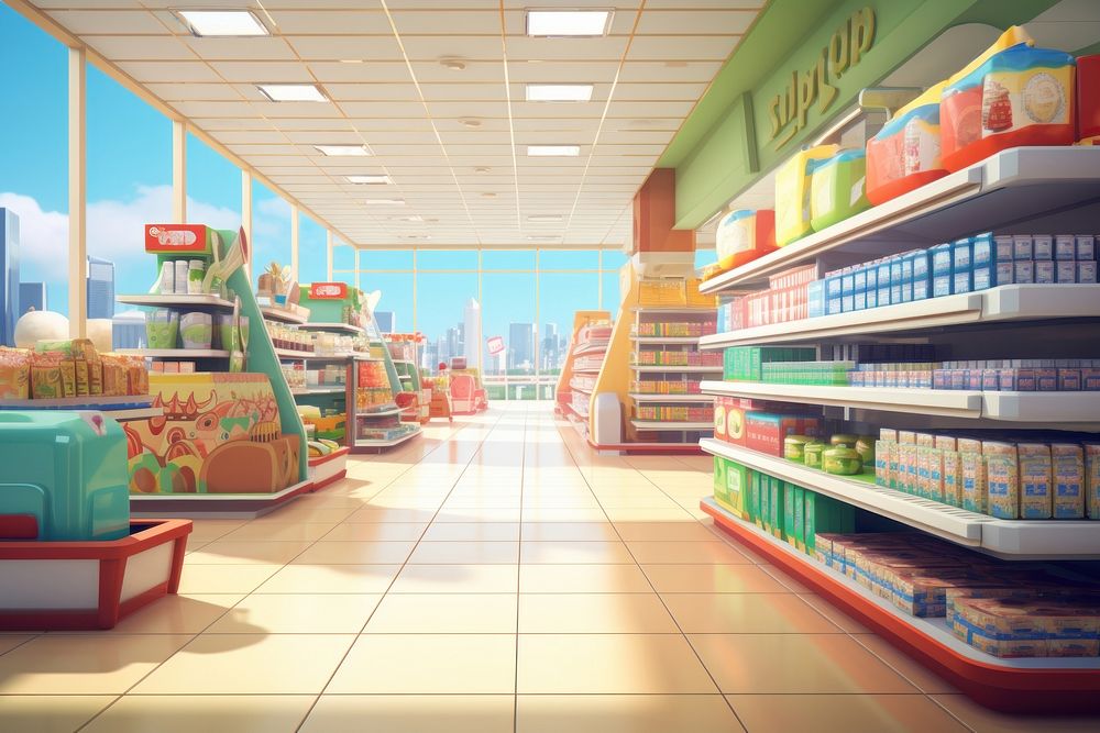 Supermarket architecture consumerism abundance. AI | Premium Photo ...