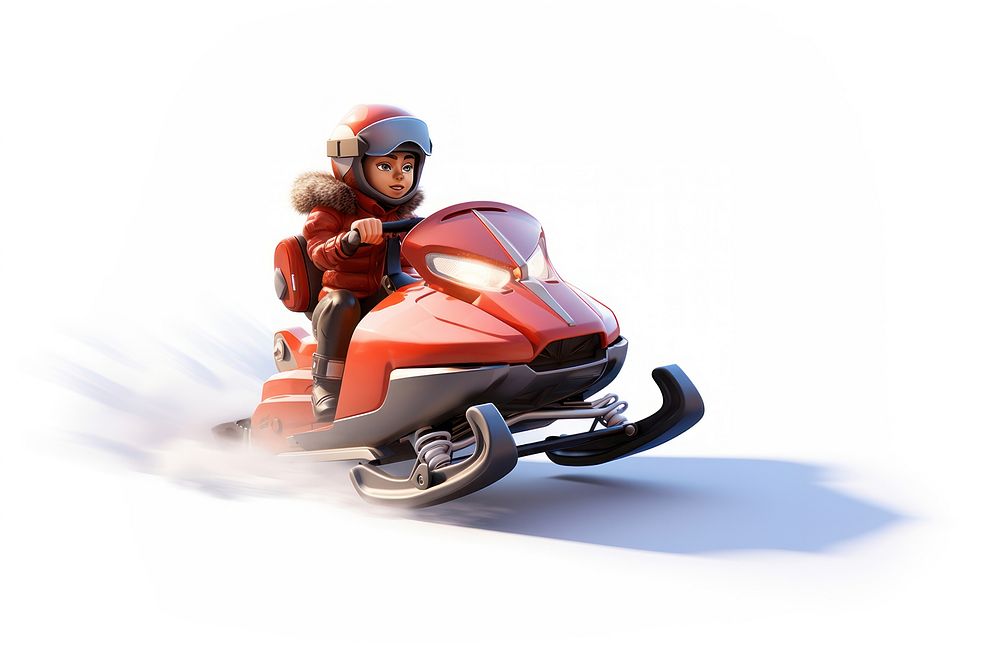 Snowmobile motorcycle vehicle cartoon. AI generated Image by rawpixel.