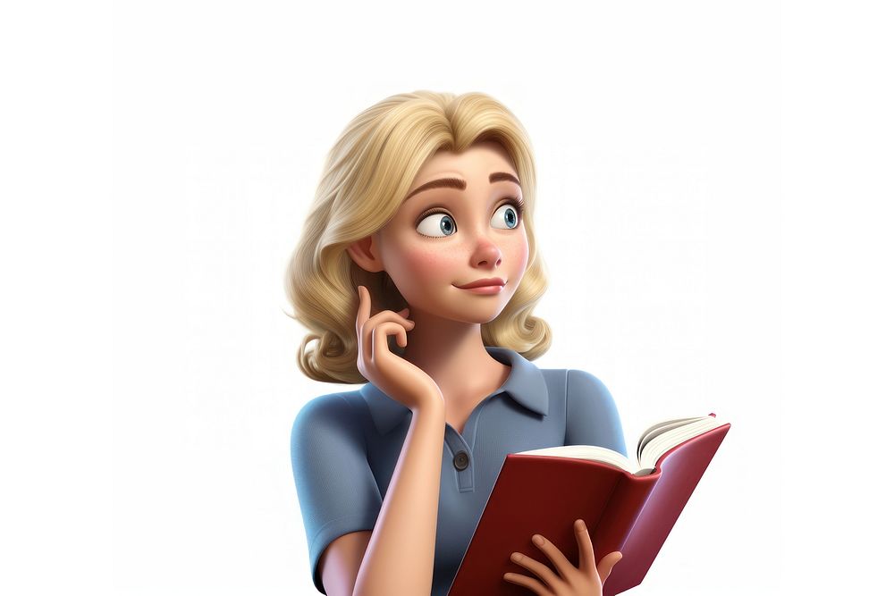 Reading cartoon adult women. AI generated Image by rawpixel.