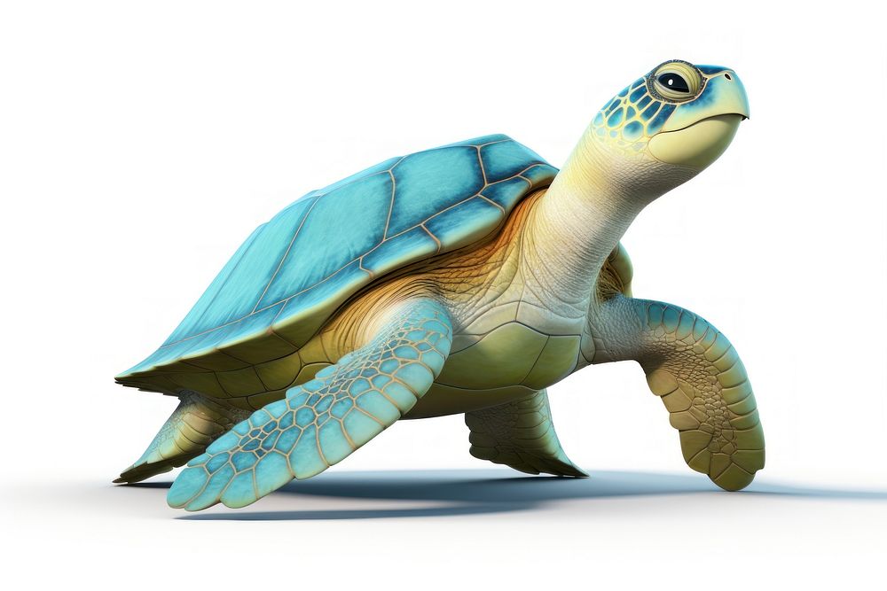 Reptile animal turtle white background. 