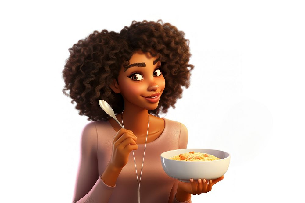 Cartoon eating adult woman. AI generated Image by rawpixel.