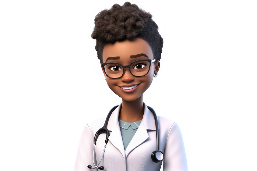 Doctor portrait smiling cartoon. AI generated Image by rawpixel.