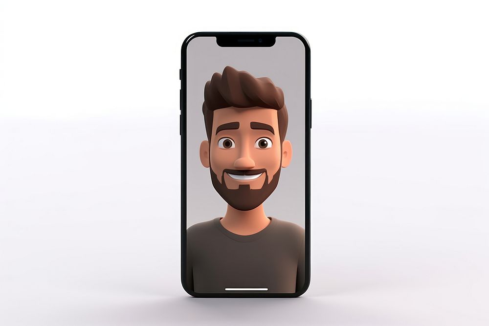Portrait cartoon phone portability. AI generated Image by rawpixel.