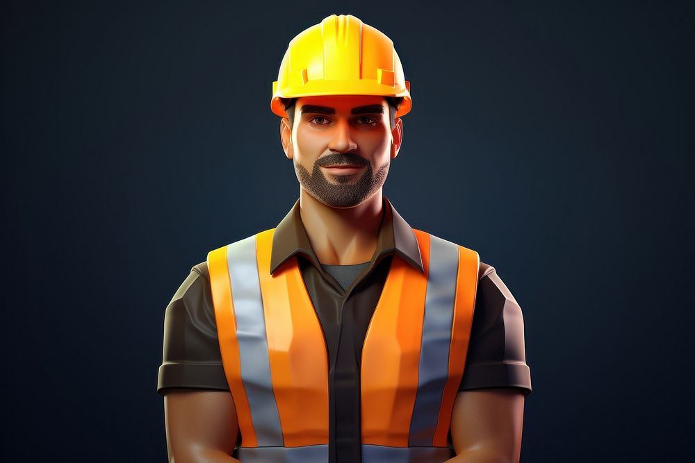 Helmet portrait hardhat worker. AI generated Image by rawpixel.