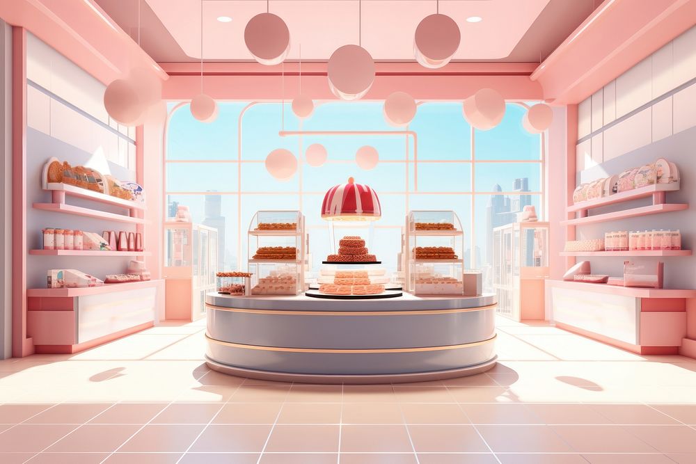 Store cake architecture furniture. AI generated Image by rawpixel.