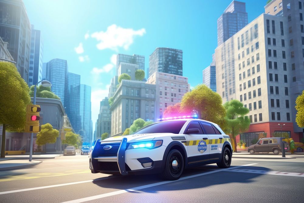 City car vehicle police. AI generated Image by rawpixel.