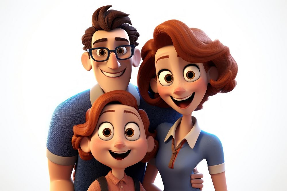 Cartoon portrait adult togetherness. AI generated Image by rawpixel.