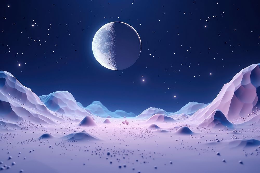 Moon landscape astronomy outdoors. AI generated Image by rawpixel.