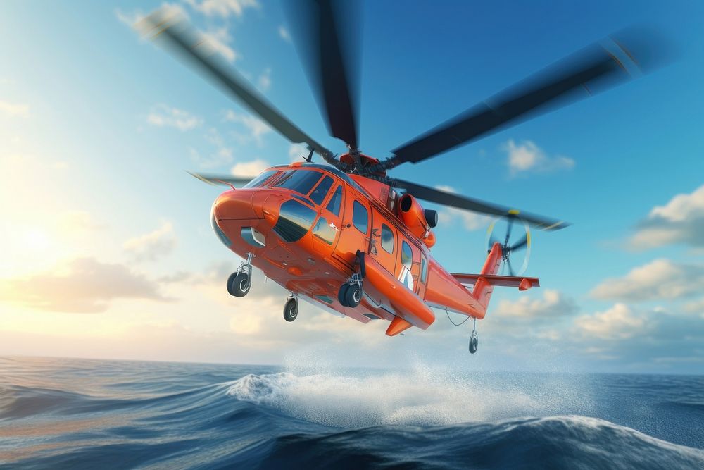 Helicopter aircraft vehicle rescue. AI generated Image by rawpixel.