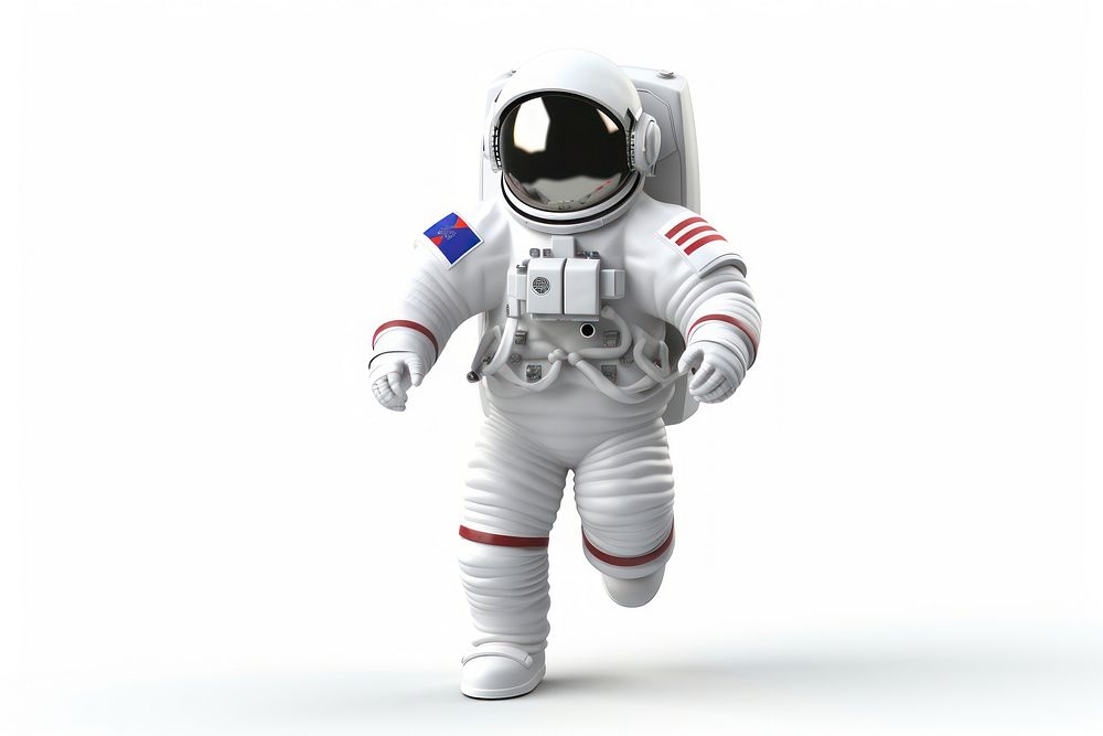 Astronaut white background futuristic protection. AI generated Image by rawpixel.