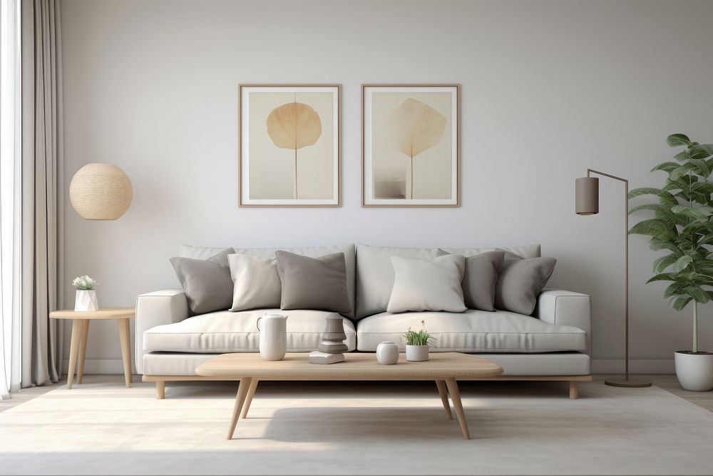 Room architecture furniture cushion. AI | Free Photo - rawpixel