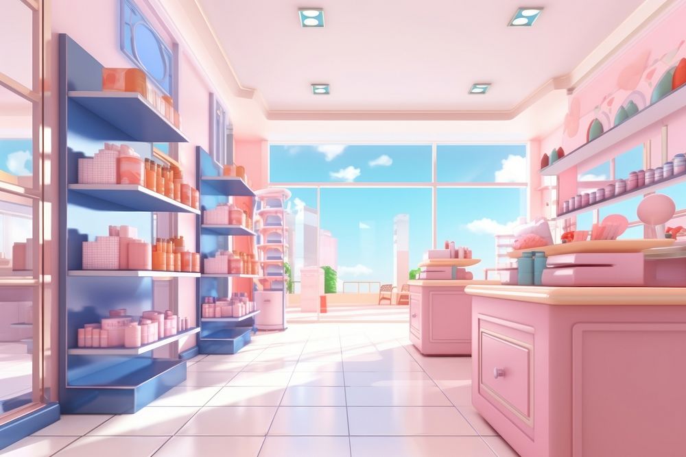 Cartoon shop architecture dollhouse. AI generated Image by rawpixel.
