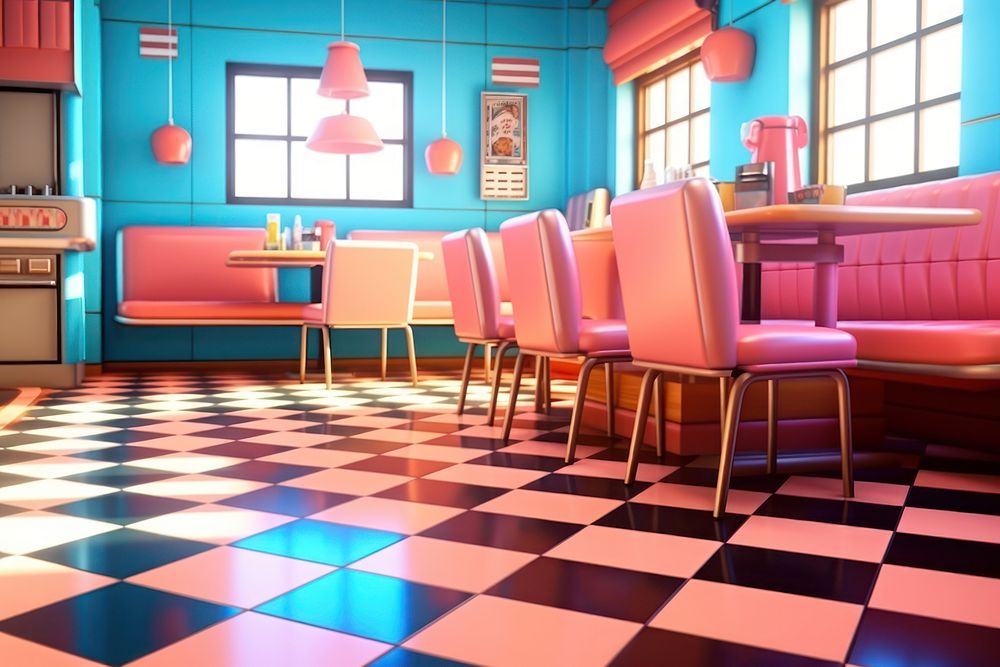Floor restaurant furniture flooring. AI generated Image by rawpixel.