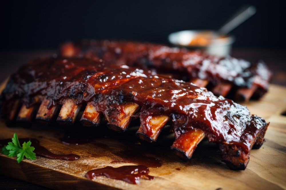 Ribs grilling meat food. AI generated Image by rawpixel.