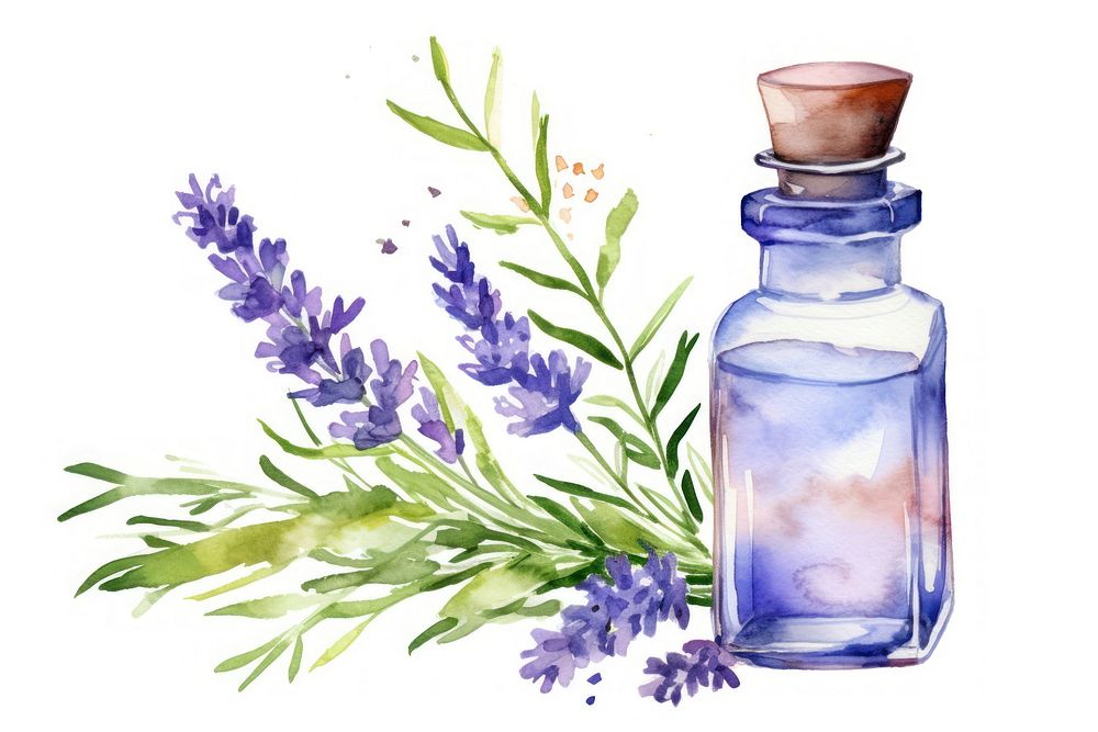 Lavender flower bottle plant. AI generated Image by rawpixel.