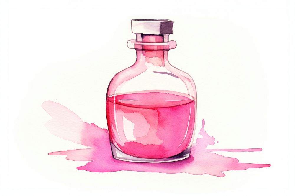 Perfume bottle glass pink. AI generated Image by rawpixel.