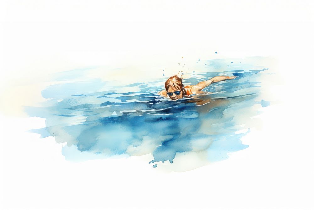 Swimming outdoors sports water. AI generated Image by rawpixel.