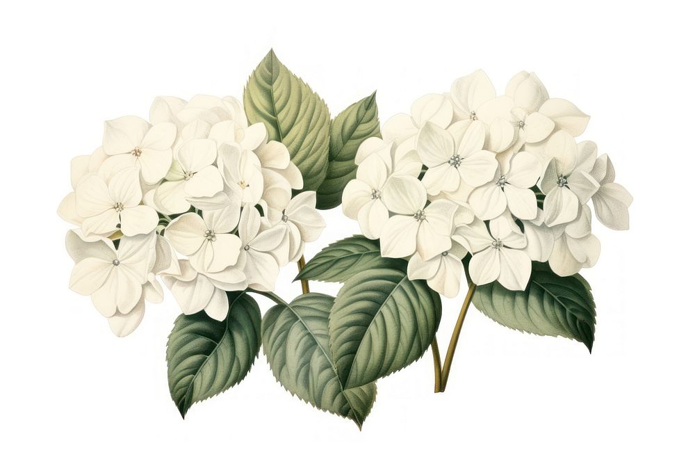 Hydrangea flower plant white. AI generated Image by rawpixel.