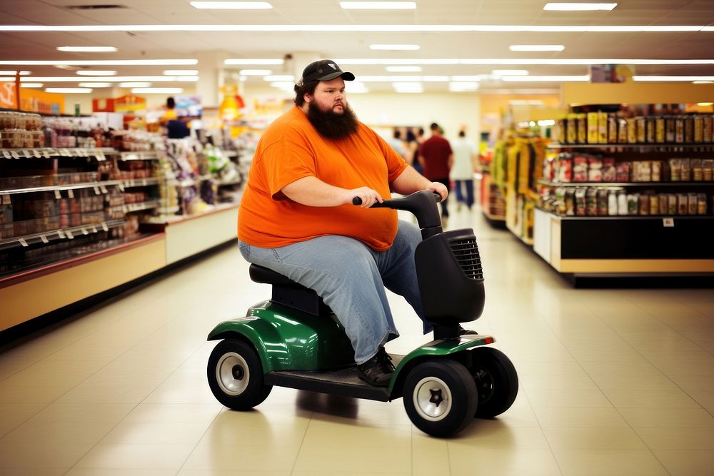 Supermarket wheel vehicle adult. AI generated Image by rawpixel.