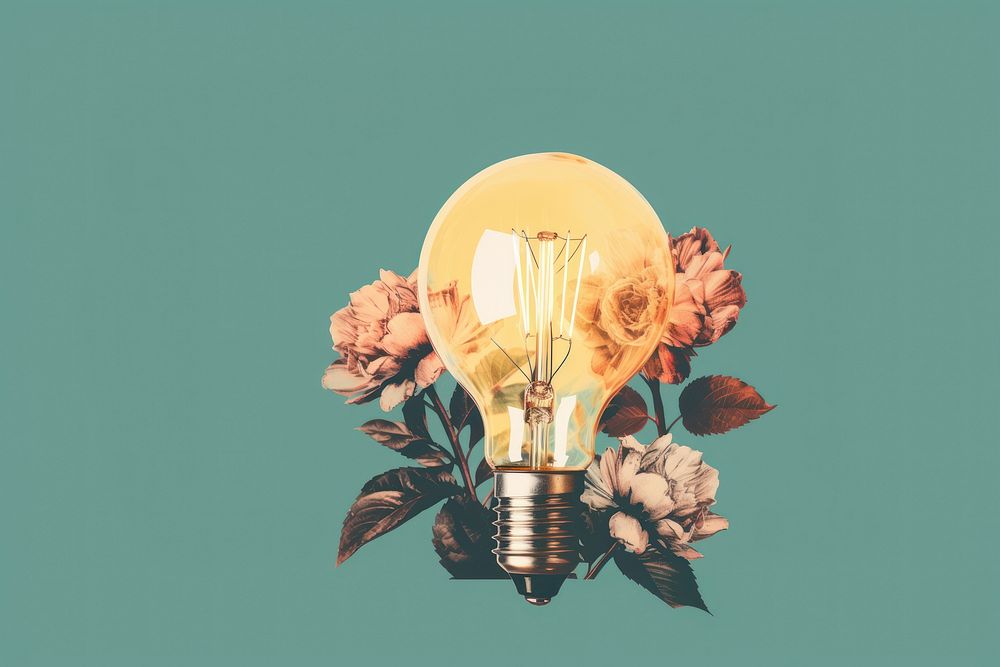 Light lightbulb flower electricity. AI generated Image by rawpixel.