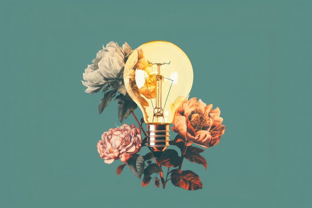 Light lightbulb flower lamp. 