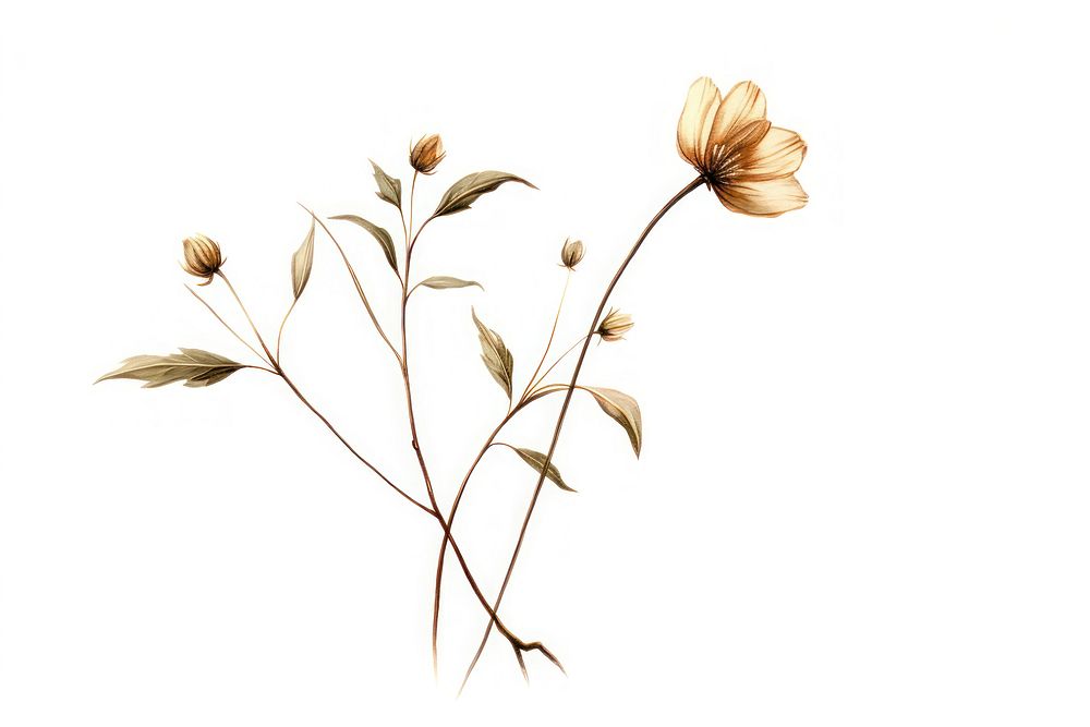 Flower sketch plant inflorescence. AI generated Image by rawpixel.