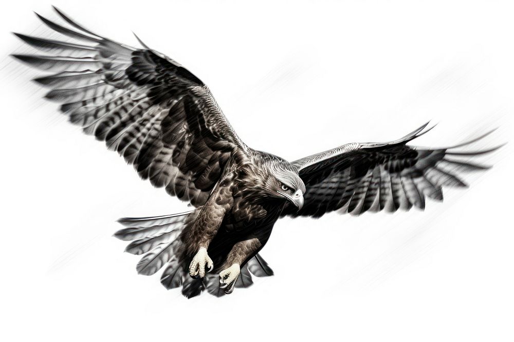 Flying buzzard vulture animal. AI generated Image by rawpixel.