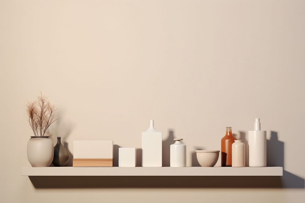 Shelf architecture vase wall. AI generated Image by rawpixel.
