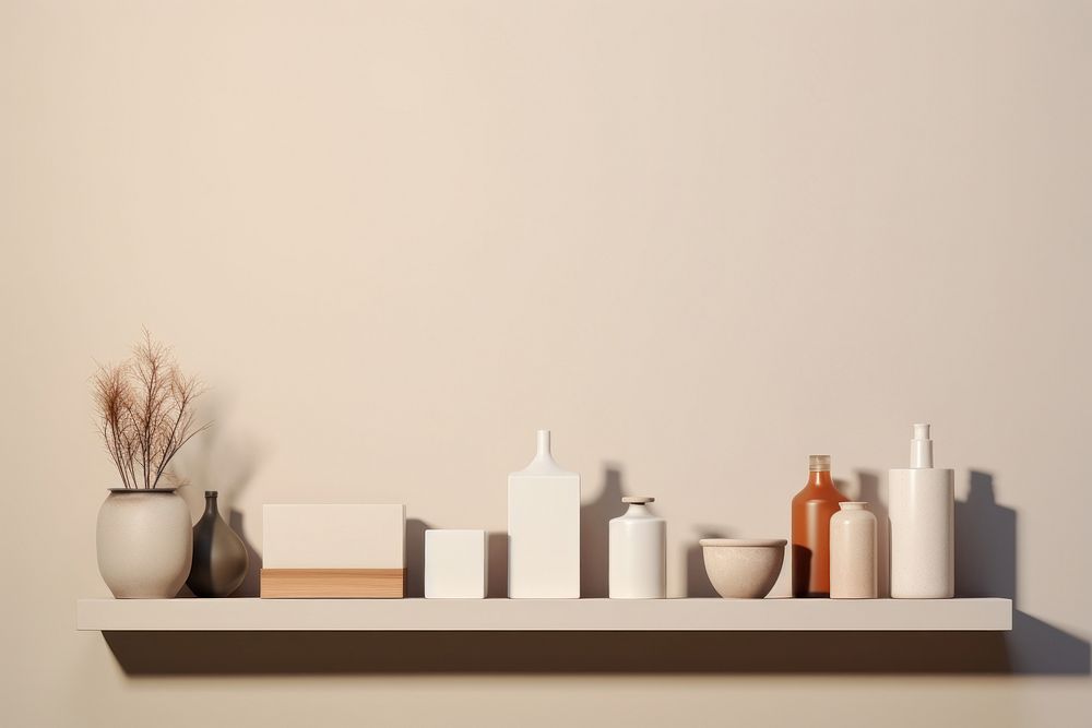 Shelf architecture vase wall. 