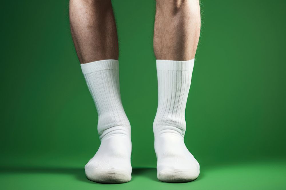 Sock white green shoe. AI generated Image by rawpixel.