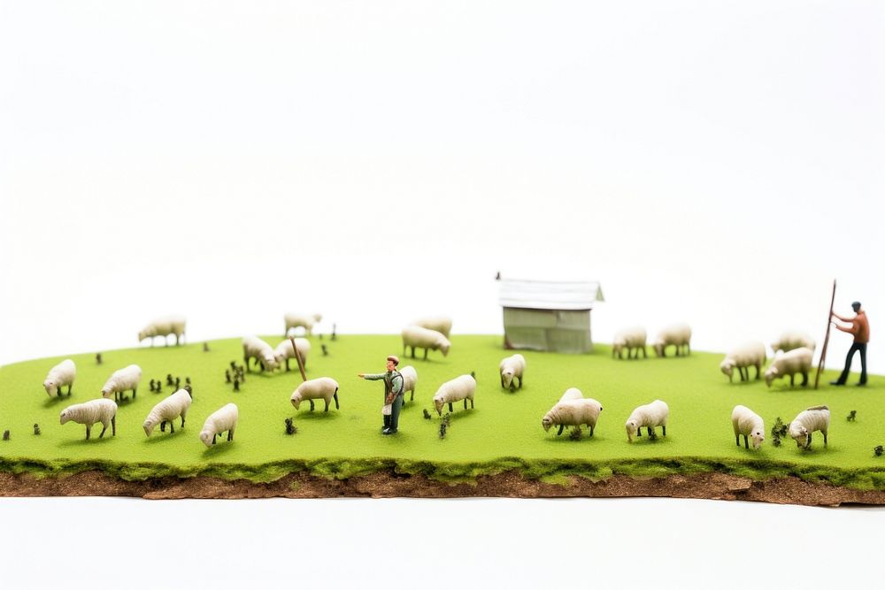 Sheep farm livestock grassland. AI generated Image by rawpixel.