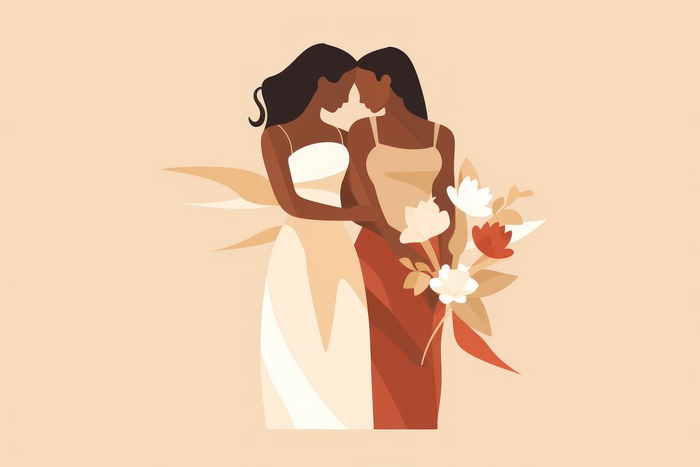 Drawing wedding flower bride. AI generated Image by rawpixel.