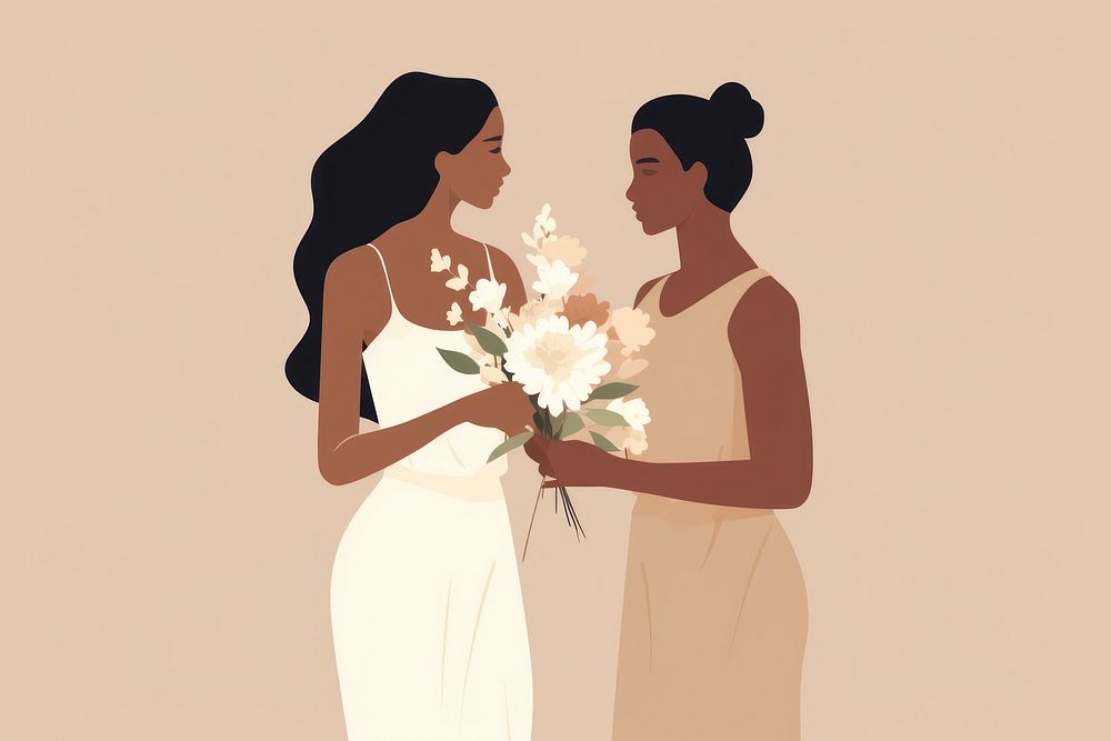 Holding drawing wedding flower. AI generated Image by rawpixel.