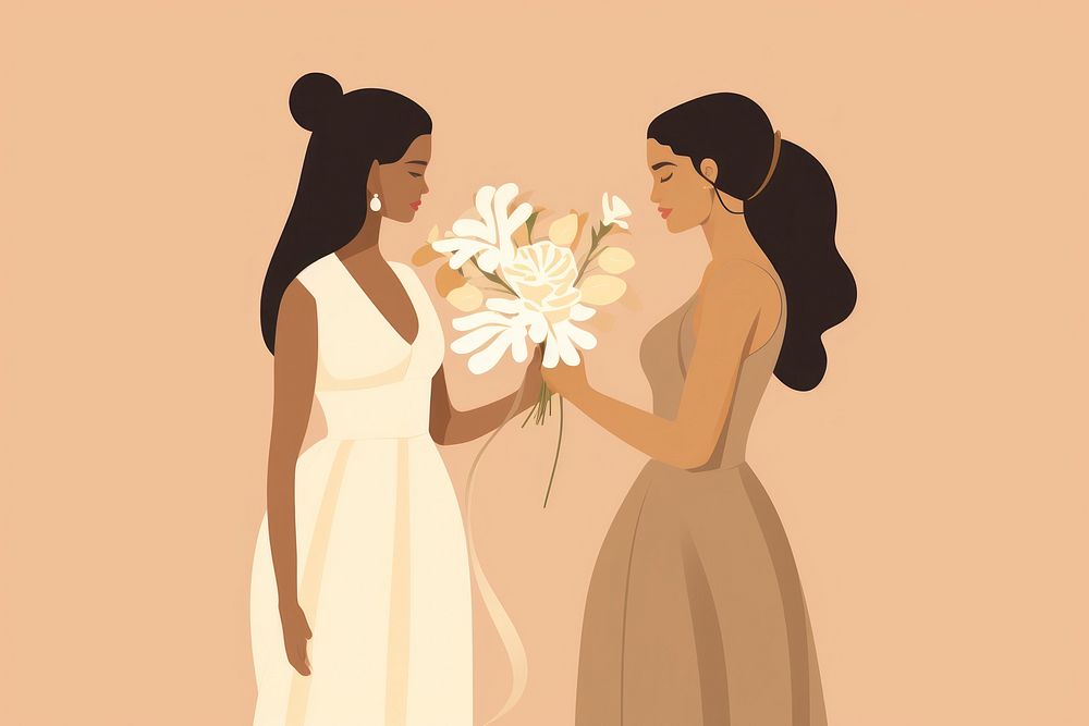 Holding wedding adult women. 