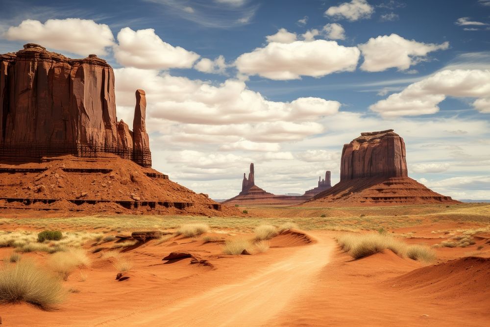 Outdoors valley monument valley tranquility. AI generated Image by rawpixel.