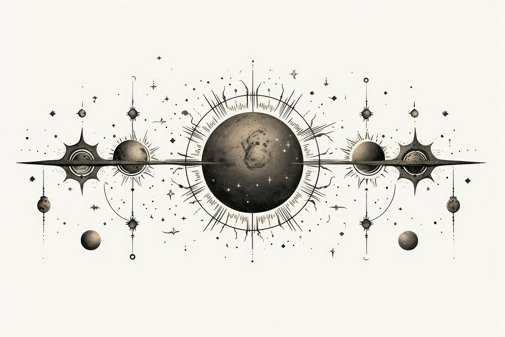 Chandelier astronomy science circle. AI generated Image by rawpixel.