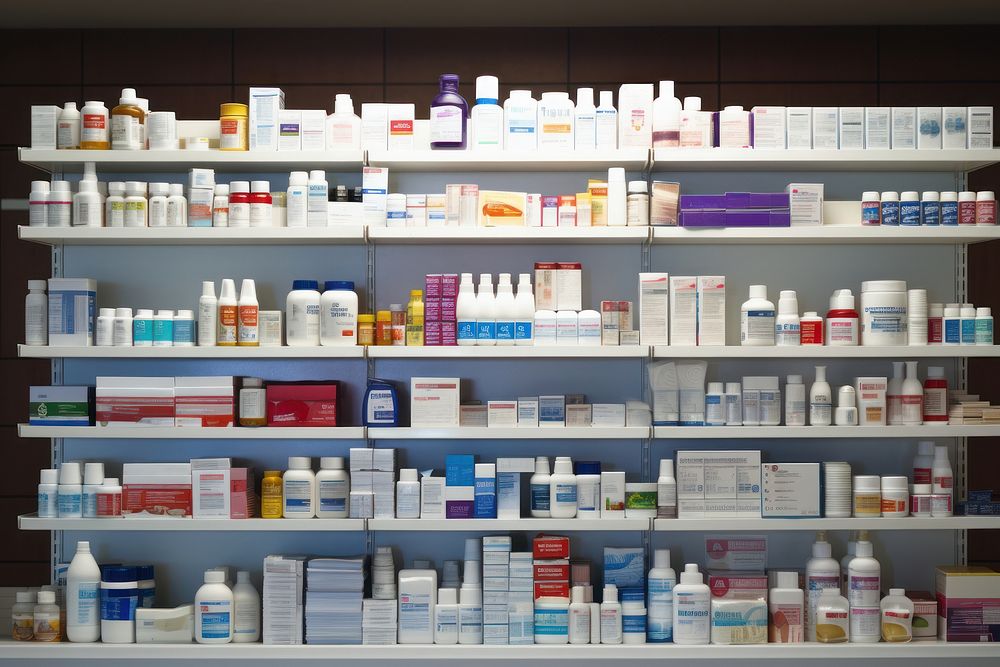 Pharmacy container medicine architecture. AI generated Image by rawpixel.