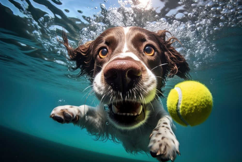 Tennis ball dog animal. AI generated Image by rawpixel.