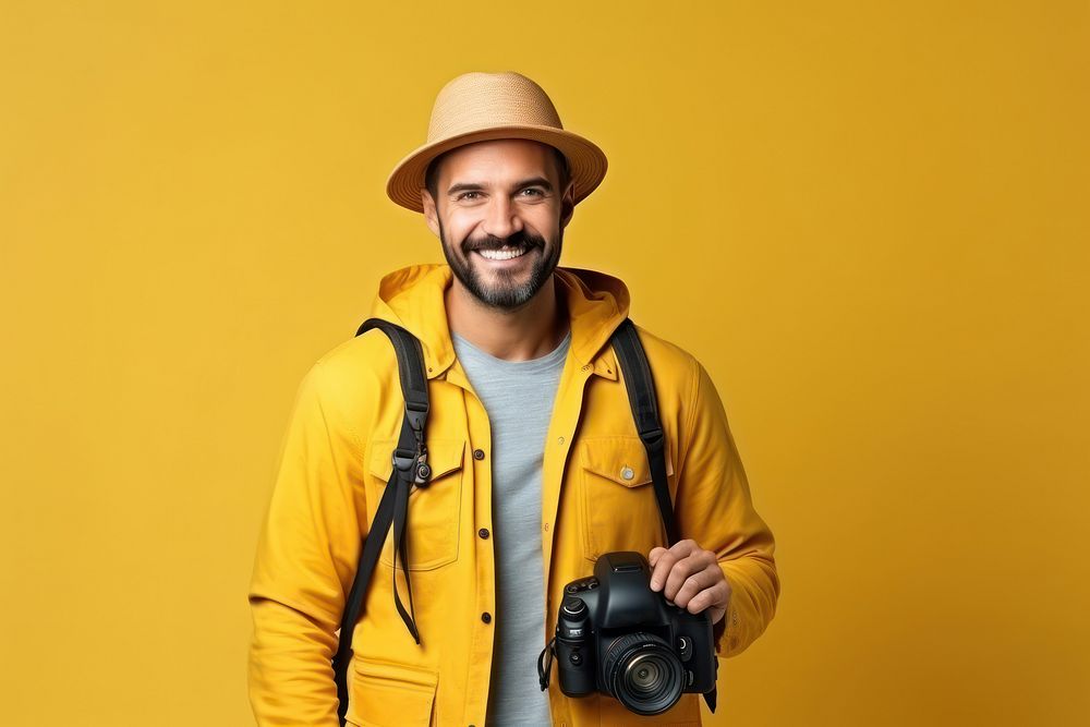 Camera portrait travel yellow. AI generated Image by rawpixel.