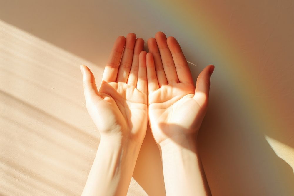 Hand rainbow finger gesturing. AI generated Image by rawpixel.